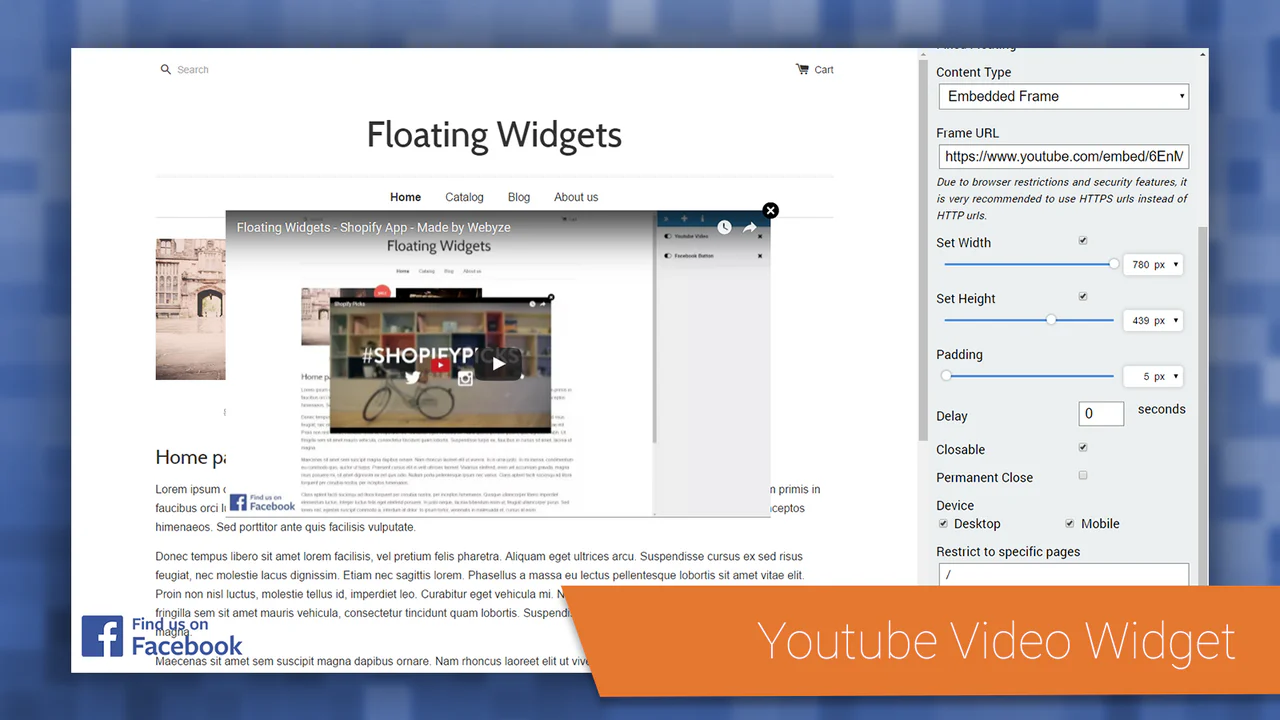 Widget vidéo Youtube