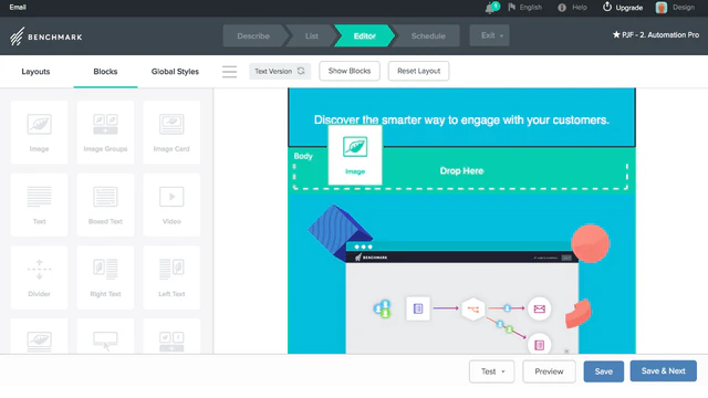 Drag & Drop Editor. Schnell & einfach.