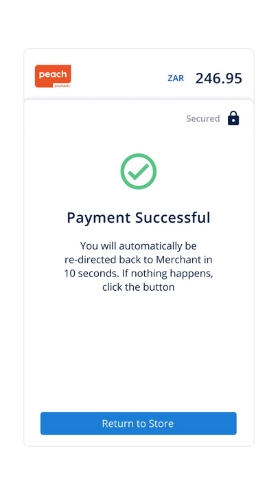 Peach Checkout Mobile Payment Success