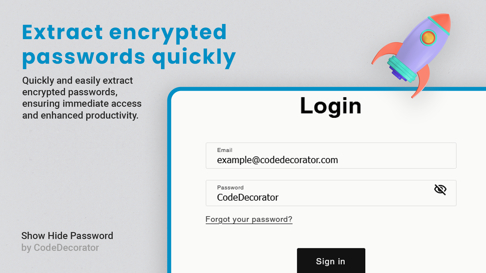 CD: Show Hide Password Screenshot