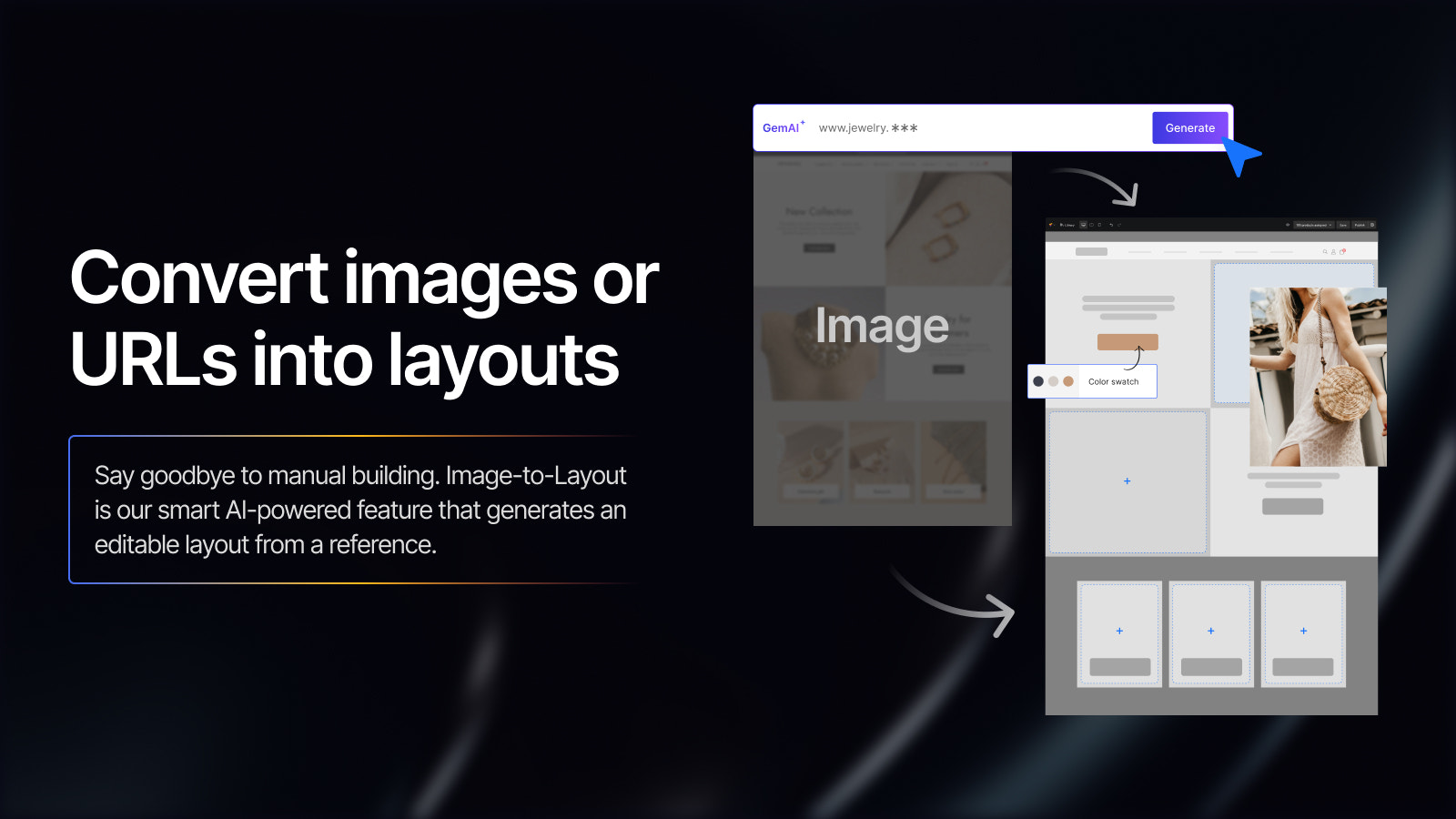 Convert images or URLs into layouts