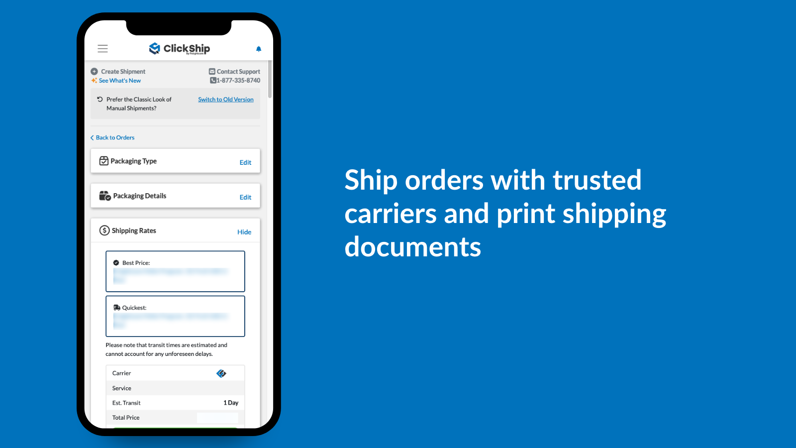 Create return orders from trusted carriers with free pickups