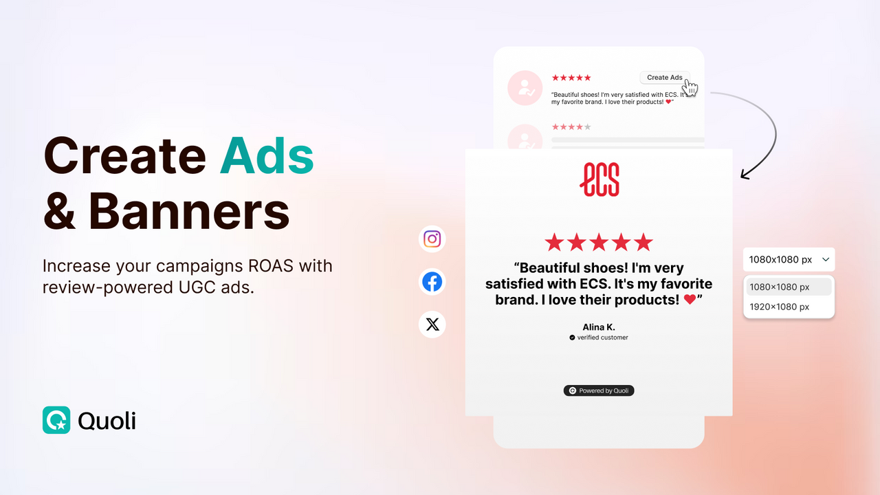 Increase your campaigns ROAS with review-powered UGC ads.