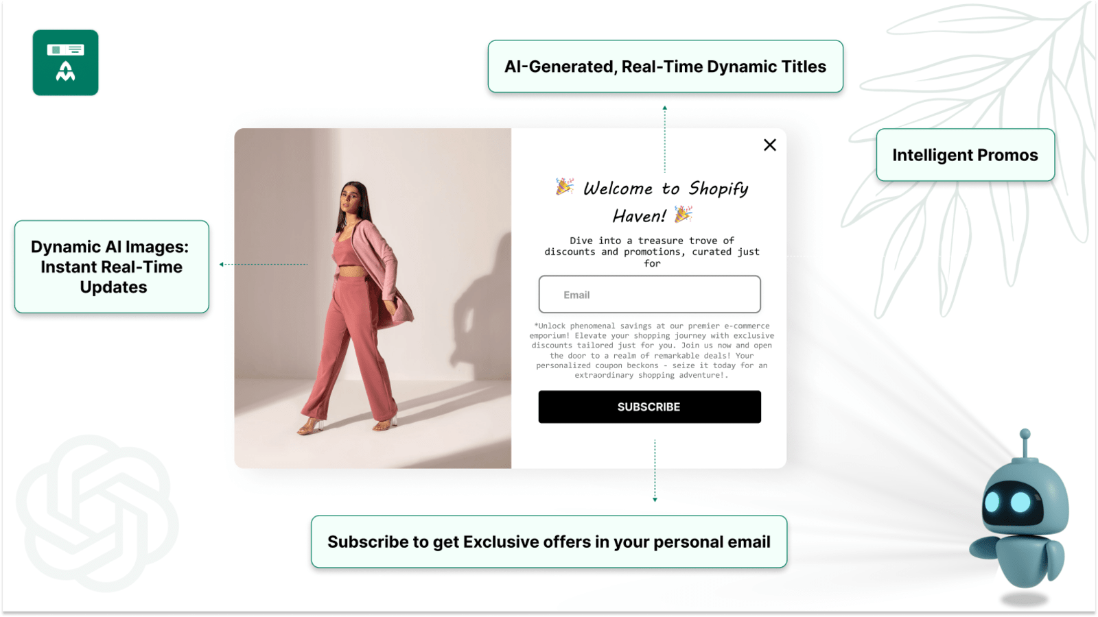 AI randomised Title that attracts Email Subscriber Popup