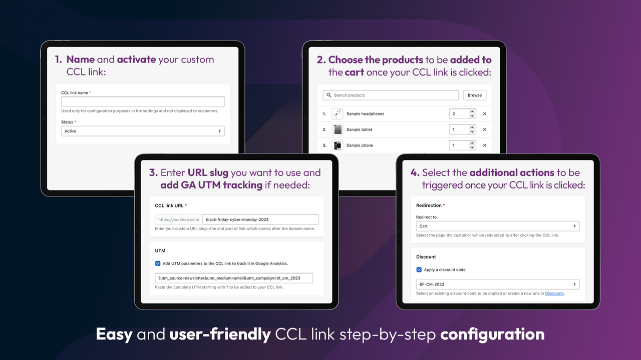 Configuração passo a passo fácil dos Links Personalizados de Carrinho e Checkout CCL