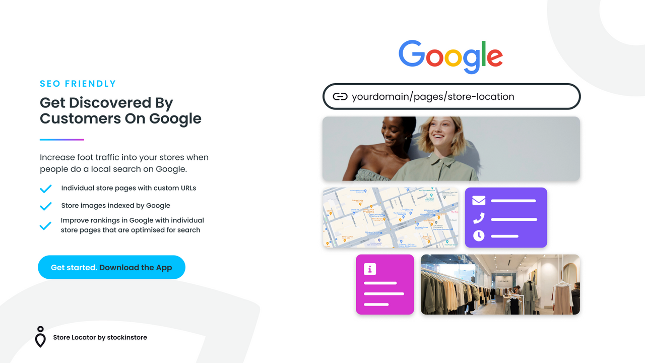 stockinstore Store Locator app er SEO-venlig