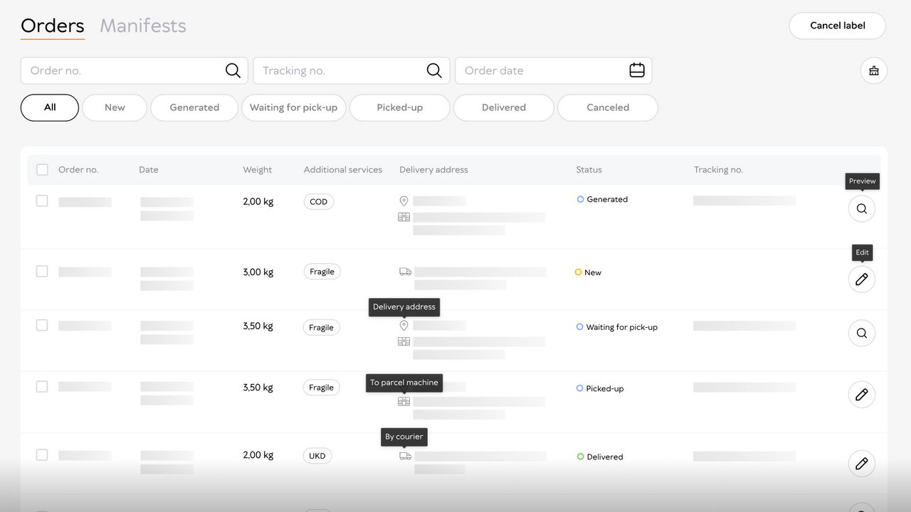 Centralize a gestão de pedidos, realize operações em massa com facilidade.