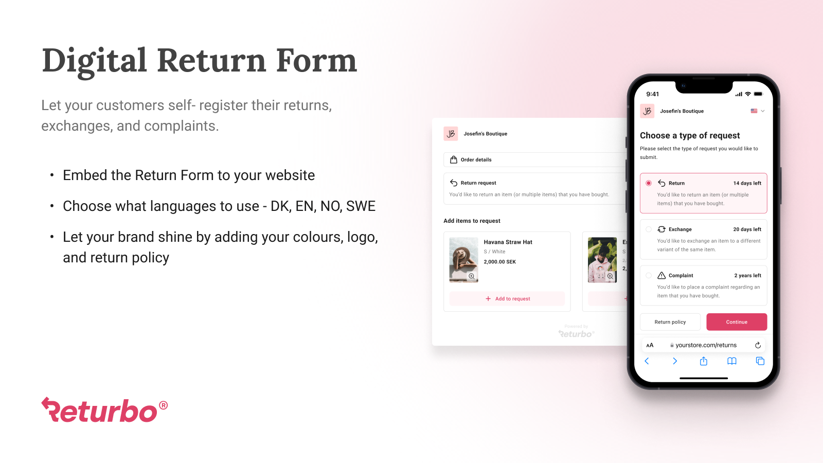 Digital return form