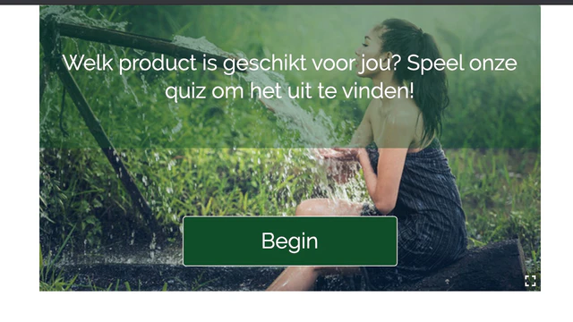 Startpagina van de quiz