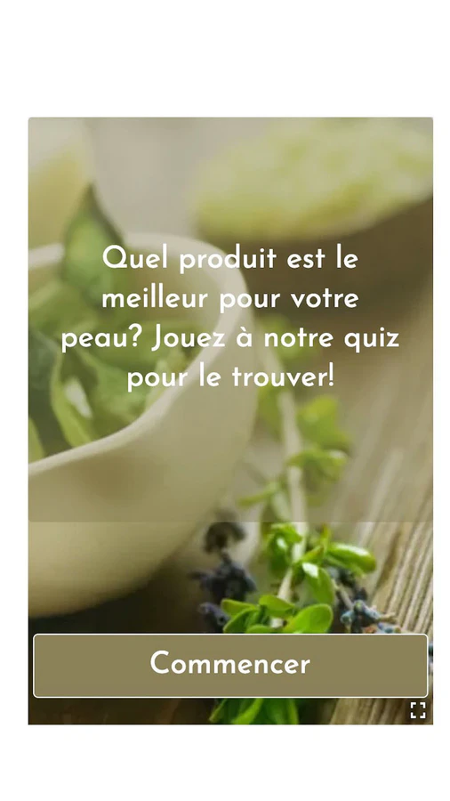 Première page du quizz