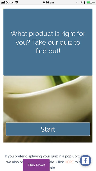 Quiz Start Page