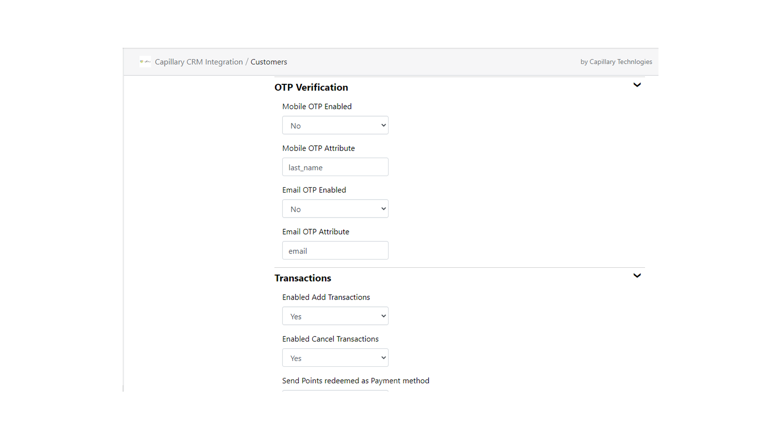 Admin OTP-verifiering & transaktionskonfiguration