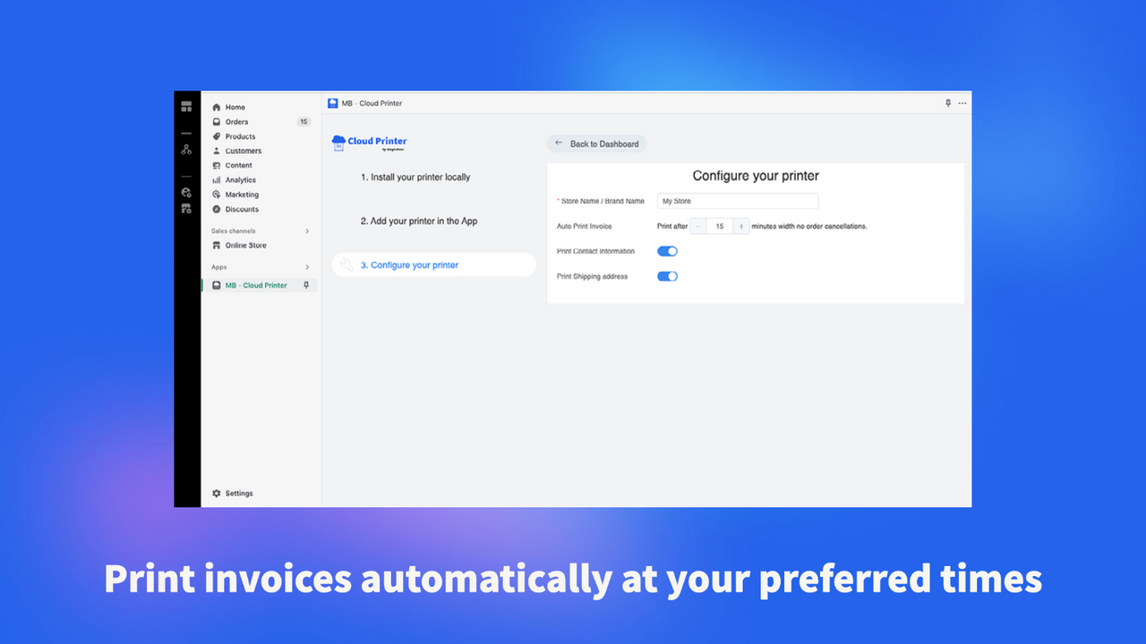 Automatic Printout Invoice