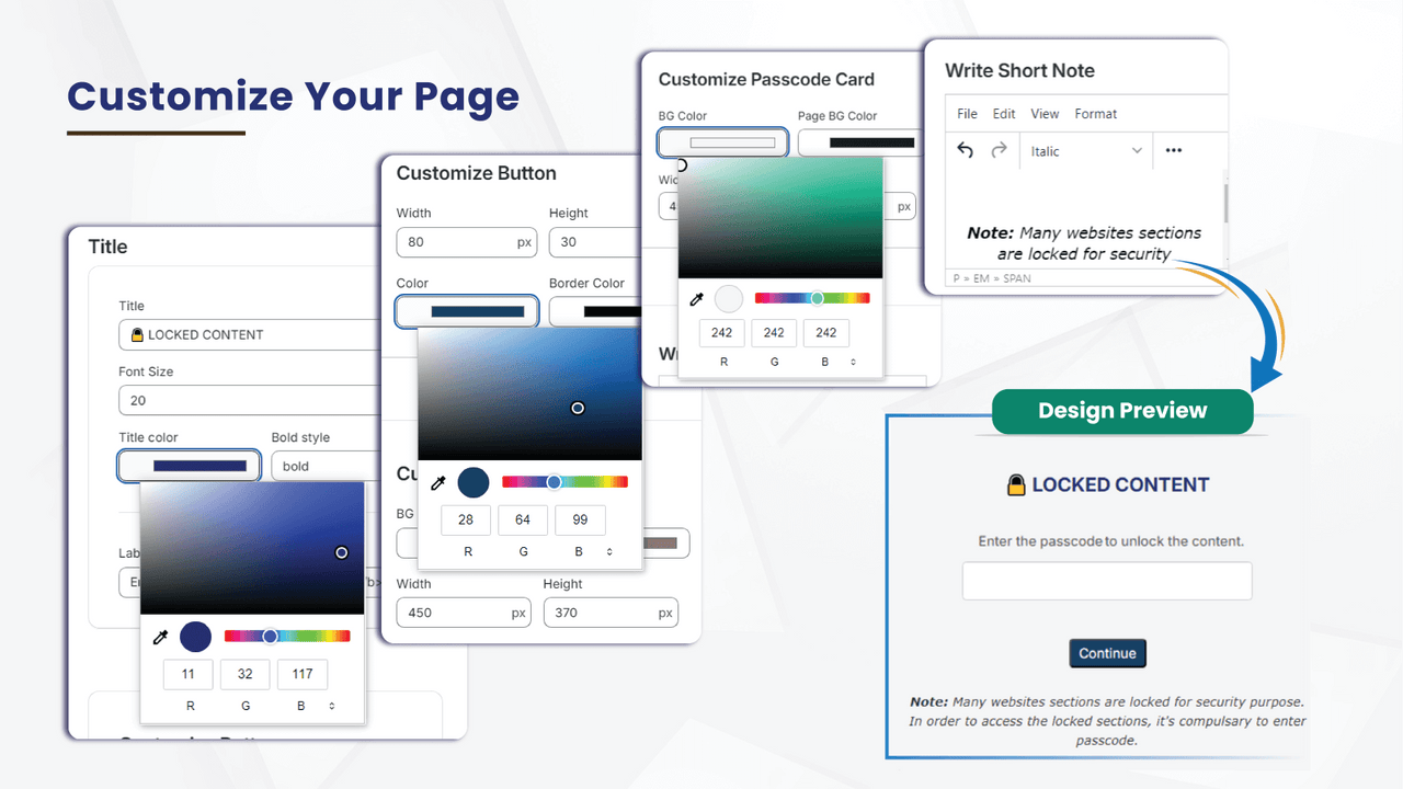 Customize Your Page