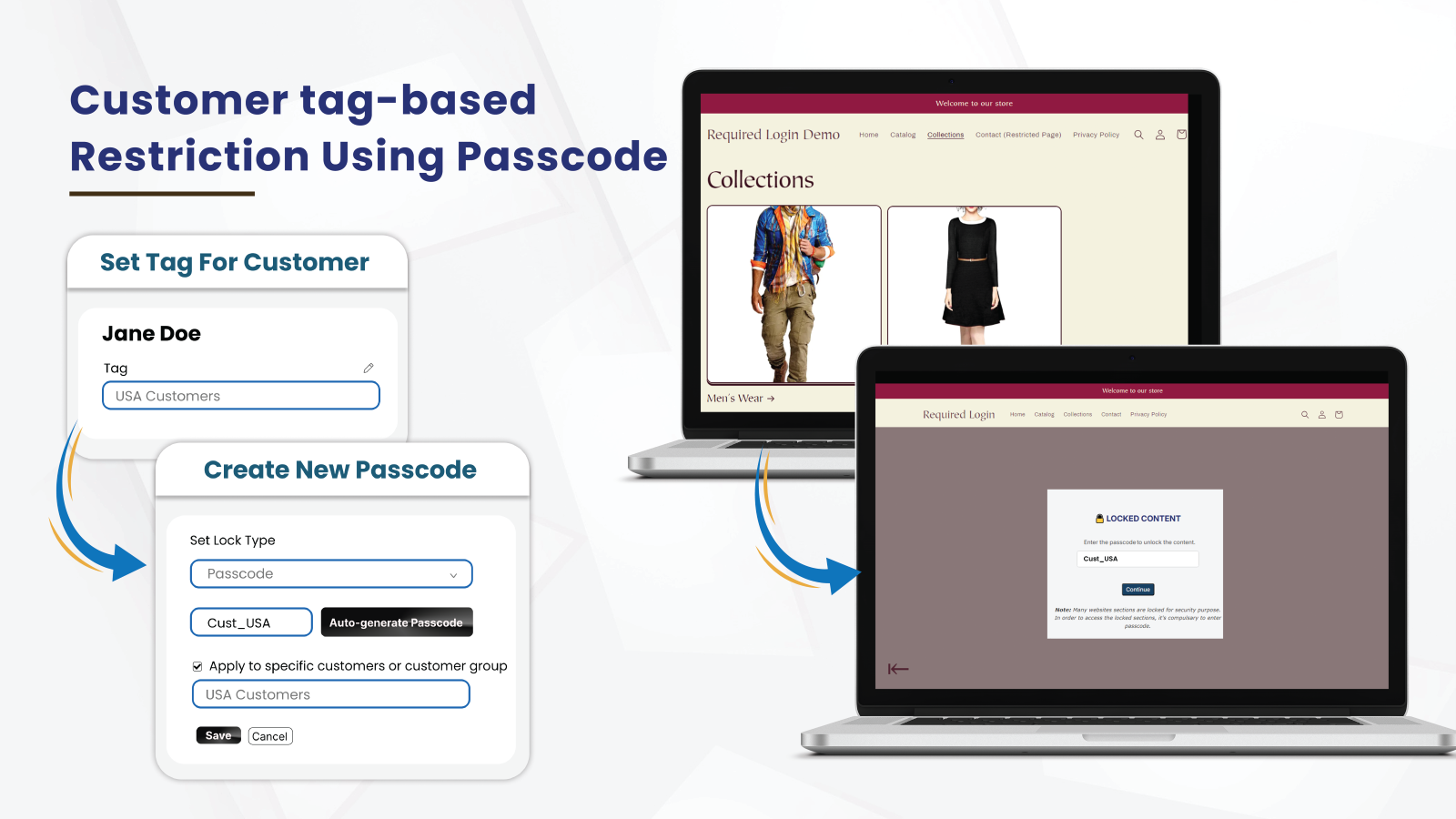 Customer tag-based restriction using passcode