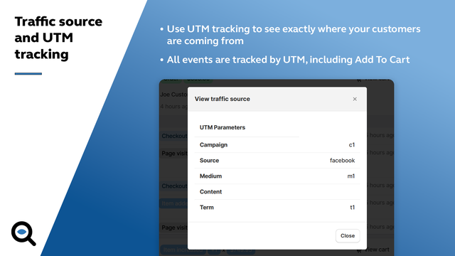 CartSpy - Traffic sources and UTM tracking
