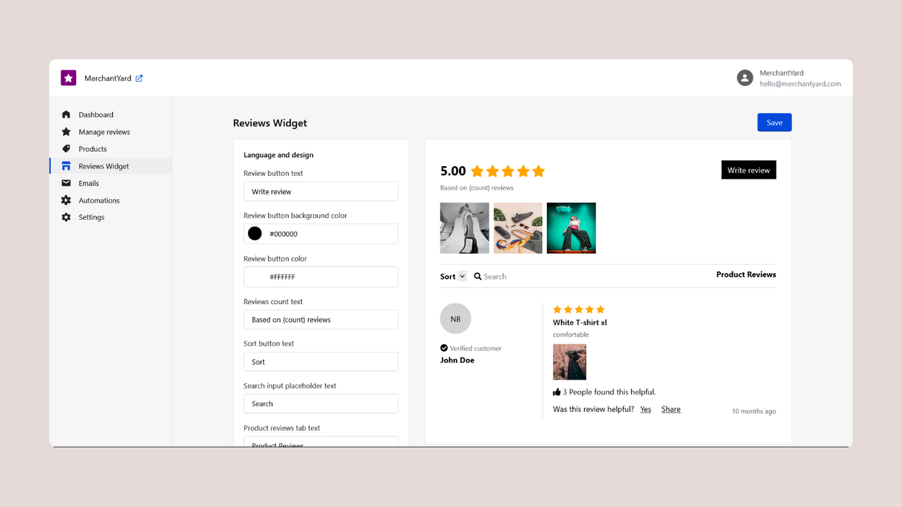 Reviews Widget