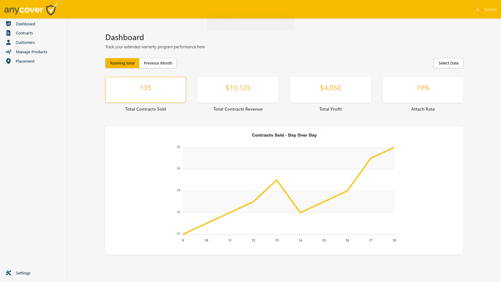 Merchant dashboard