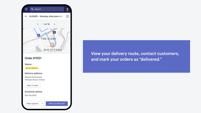 Bekijk leveringsroute, neem contact op met klanten en beheer de bestelstatus