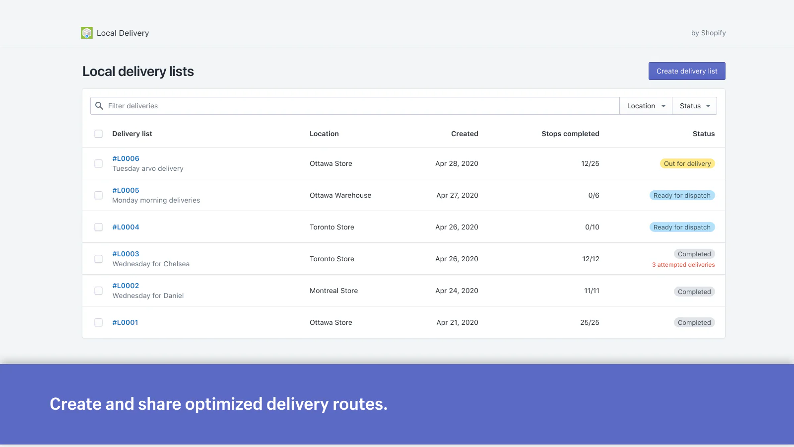 Crea y comparte rutas de entrega optimizadas