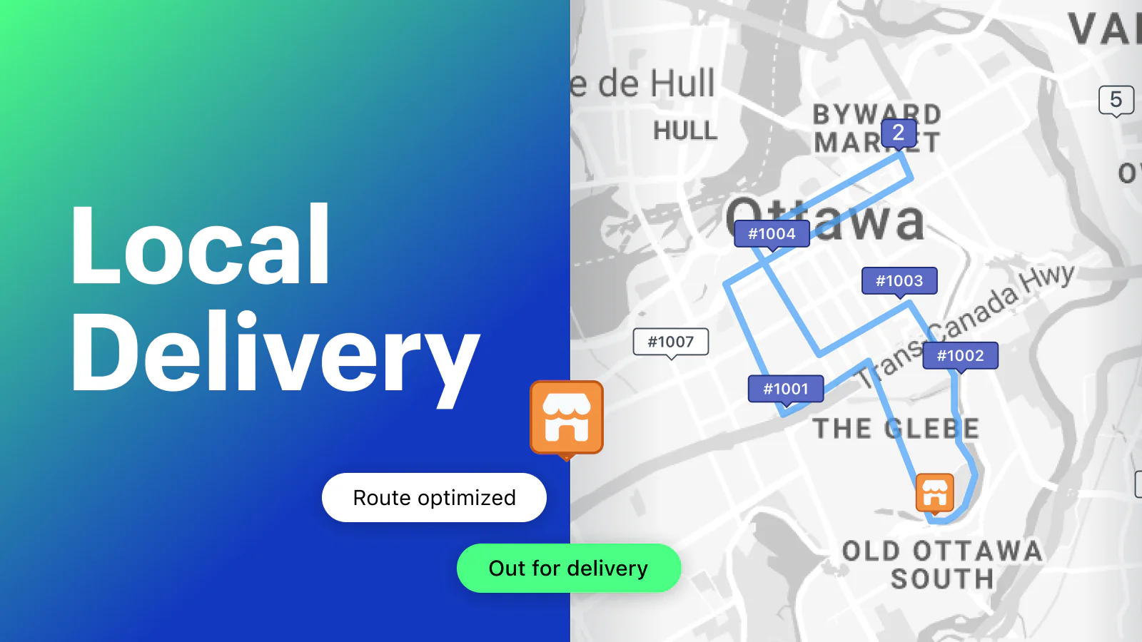 Bannière de l'application Shopify Local Delivery