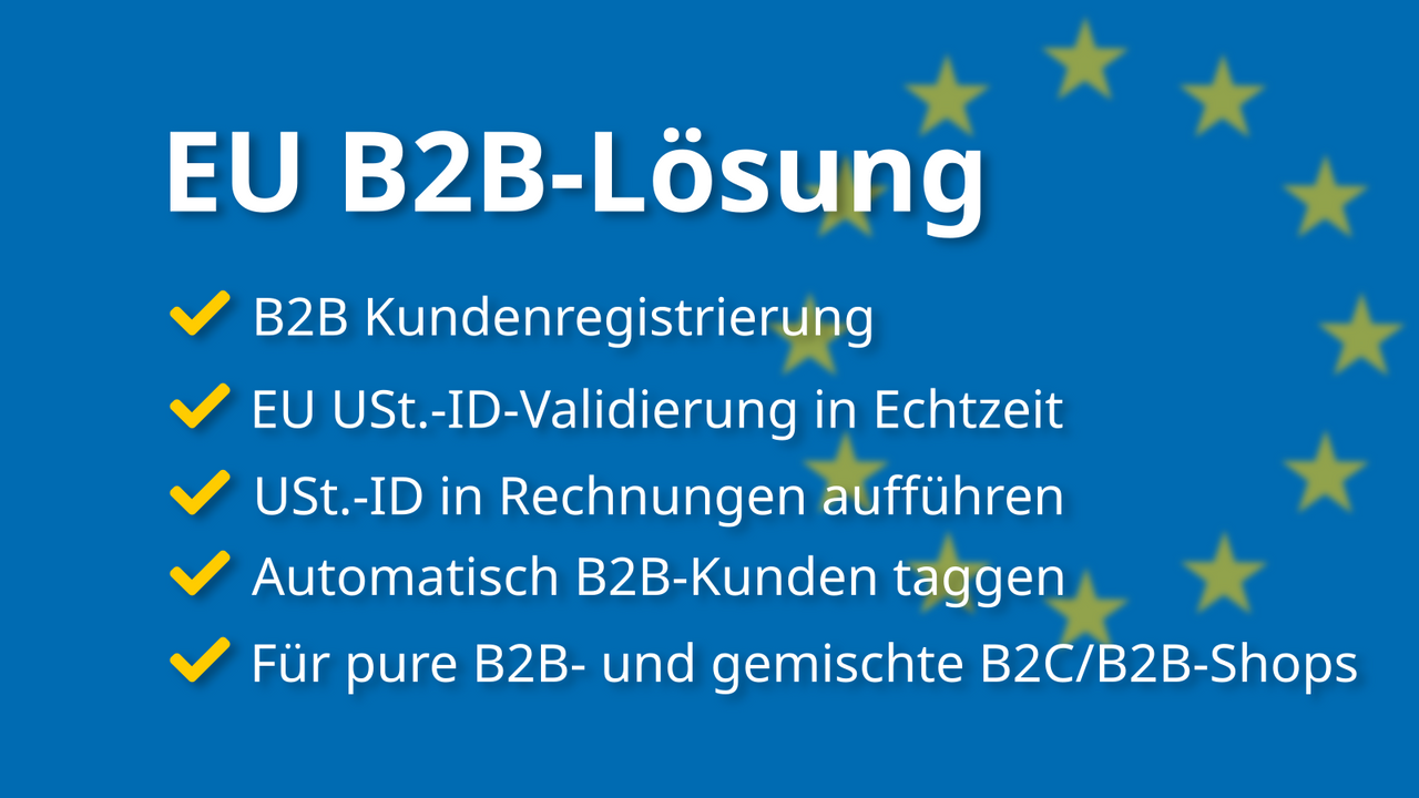 Shopify B2B Registrierung und EU Umsatzsteuer-ID-Validierung