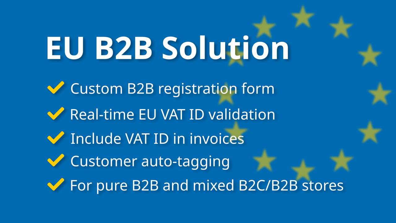 Shopify B2B registrering och EU VAT ID validering