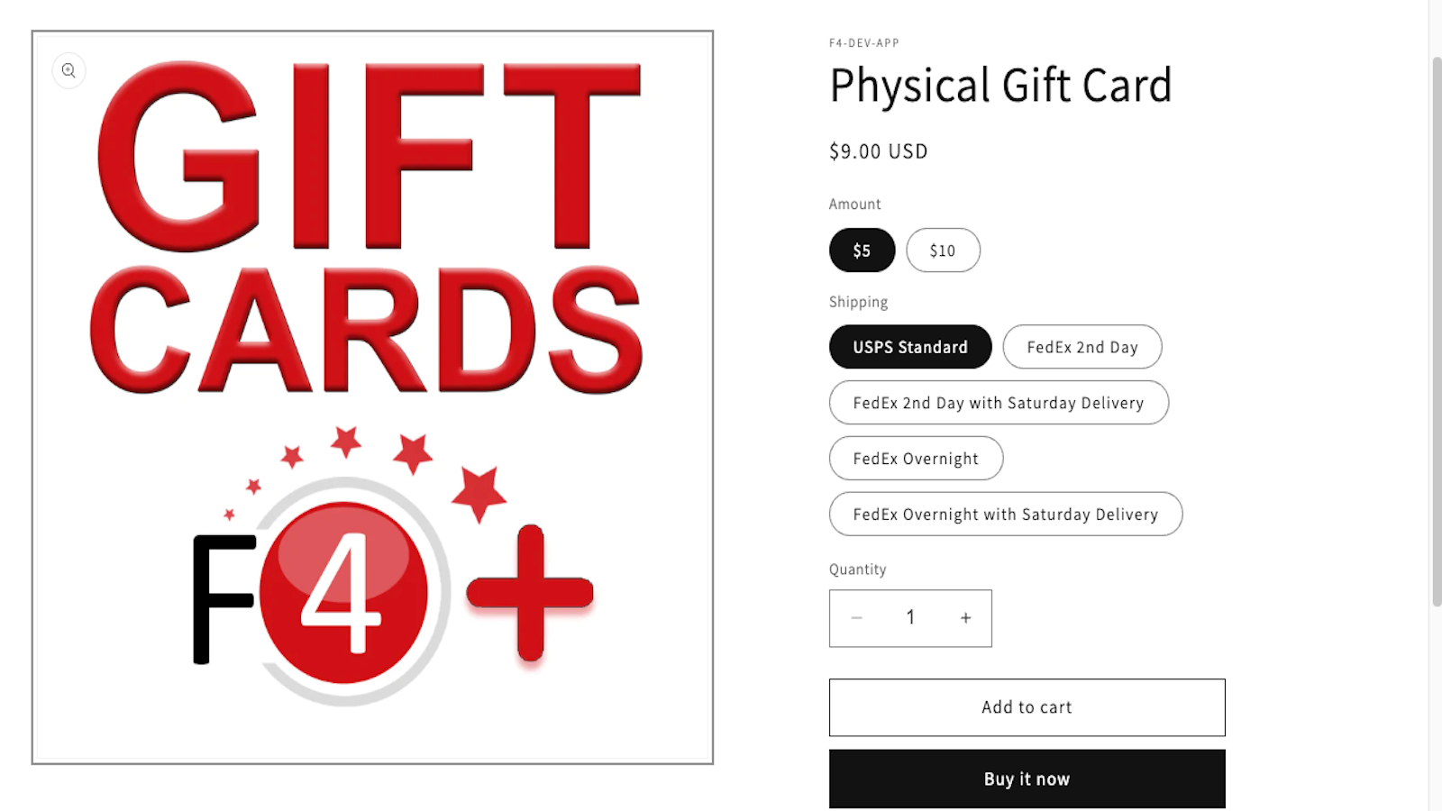 ¡Venda tarjetas de regalo físicas en línea!