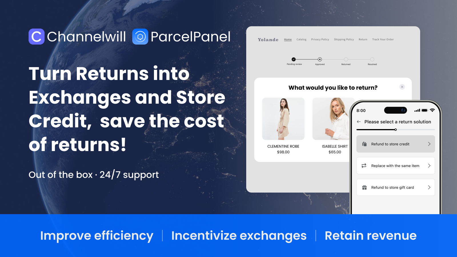 Overzicht van ParcelPanel Returns & Exchanges