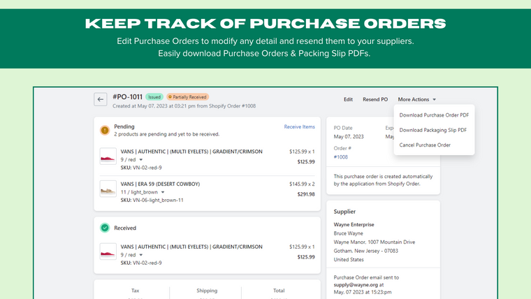 Ultimate Purchase Orders Screenshot