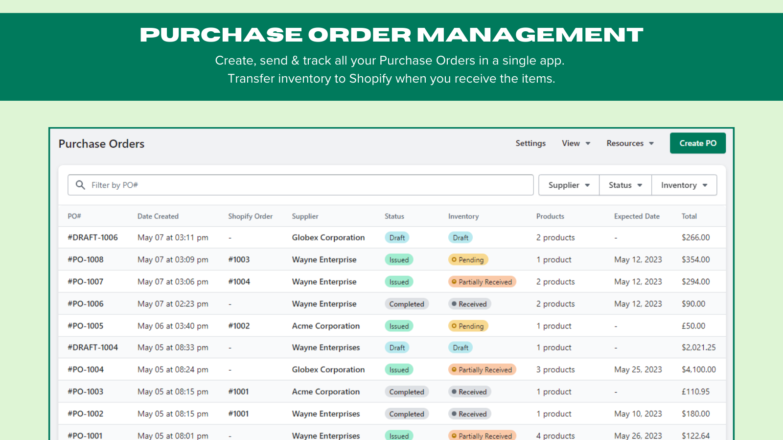 Ultimate Purchase Orders Screenshot