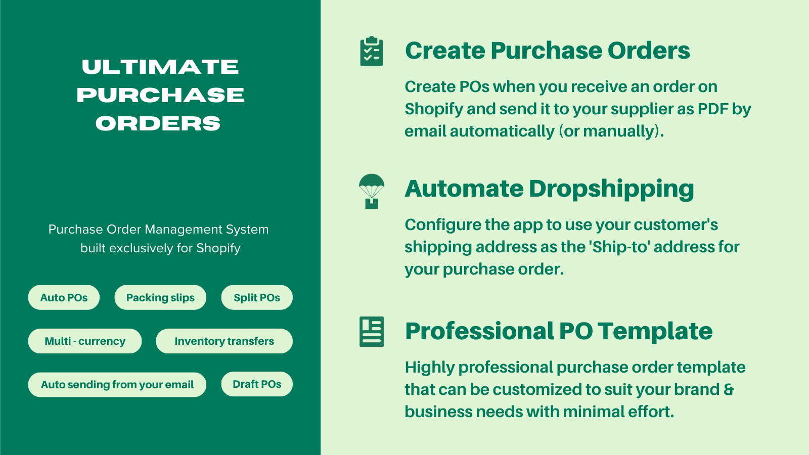 Ultimate Purchase Order - Gerenciamento de Pedidos de Compra para Shopify