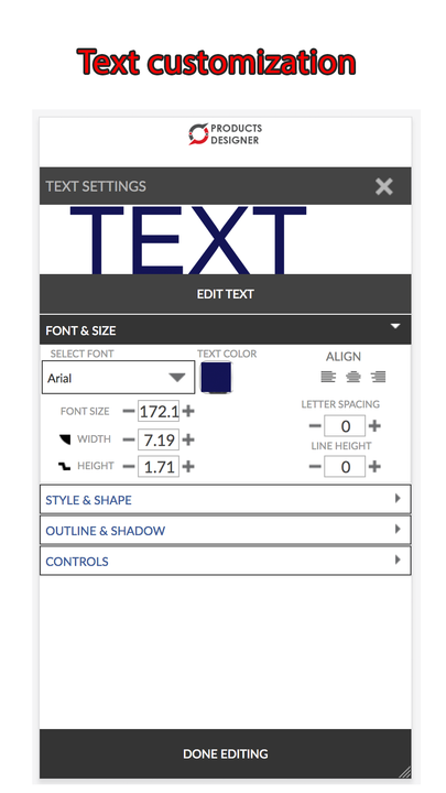 Opción de personalización de texto en dispositivos móviles