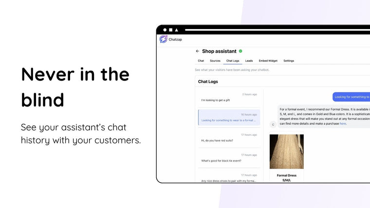 Chatzap AI Store Assistant Screenshot