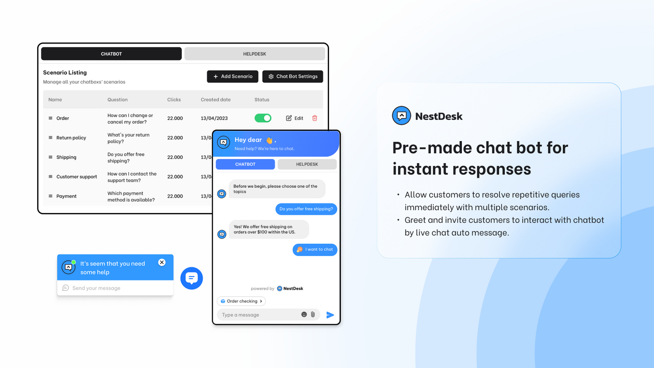 Shopify app: Helpdesk and live chat for online store 