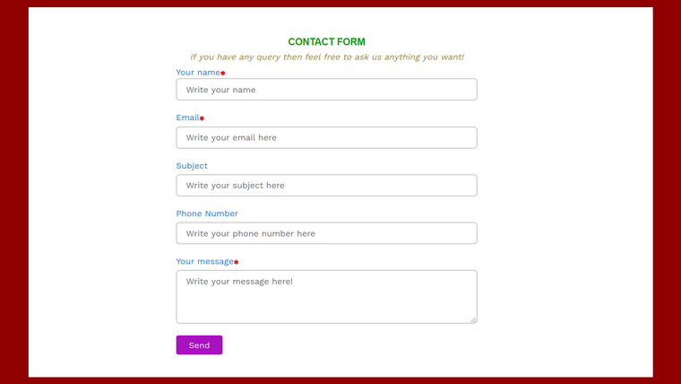 Contact form Master Screenshot