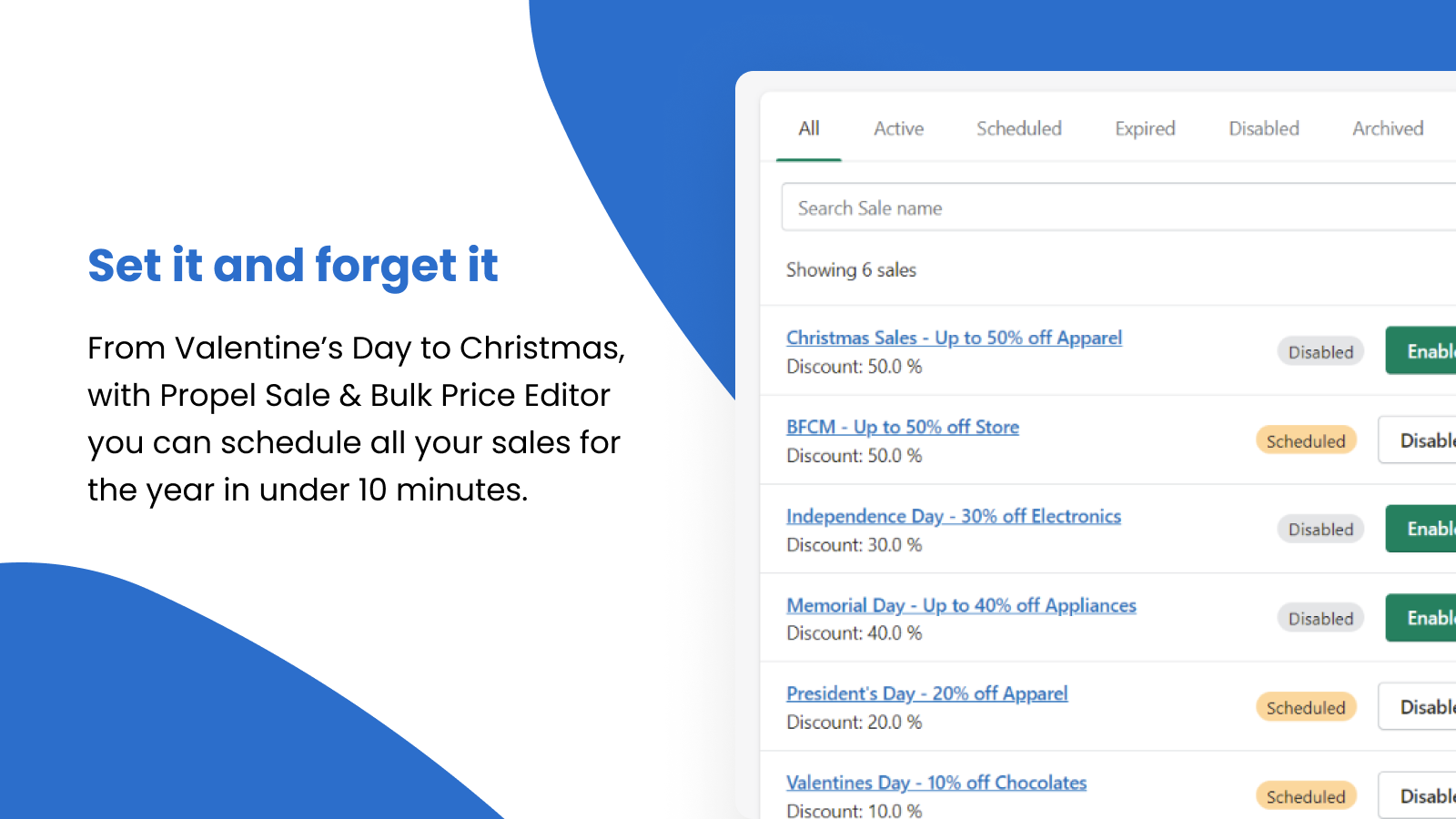 Propel Sale Bulk Price Editor Screenshot