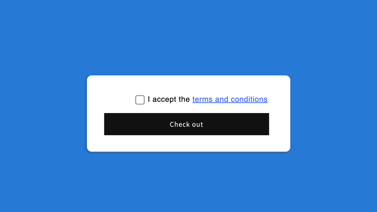 Terms and conditions checkbox