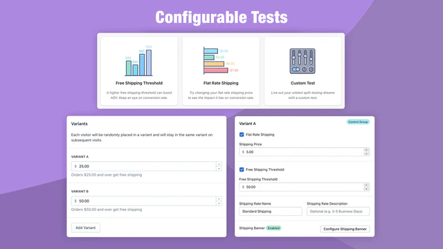 Shopify split-test shipping rates