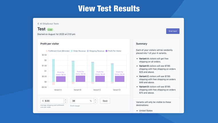 ShipScout ‑ A/B Test Shipping Screenshot