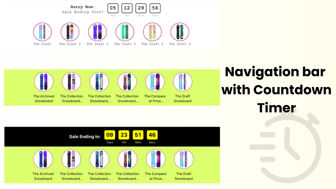 Navigatiebalk met afteltimer