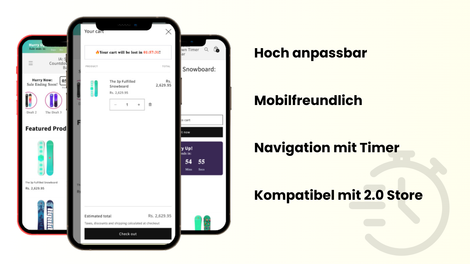 Viele Funktionen in dieser Countdown-Leiste 