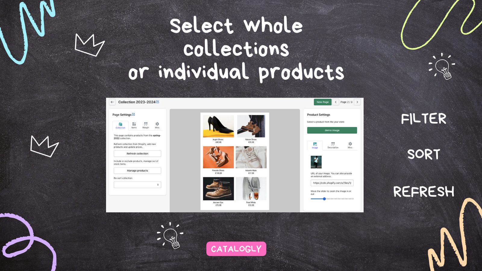 Manage collections with filtering sorting and refreshing