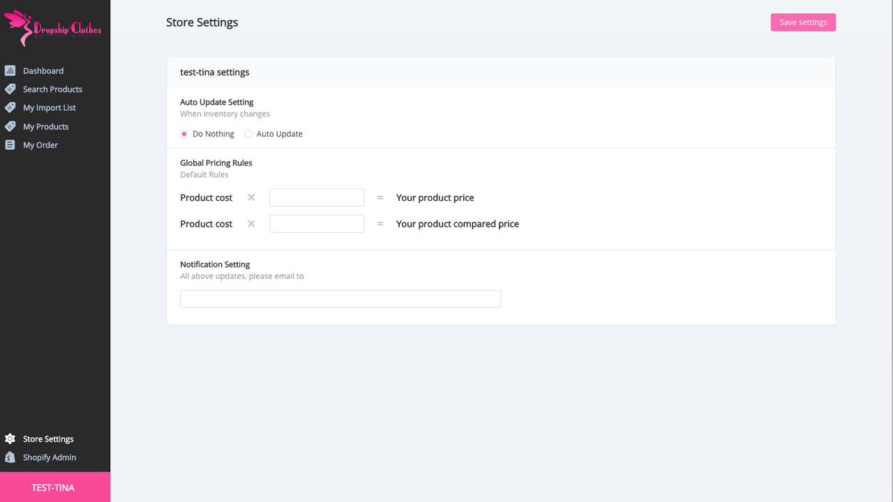 Price rule setting