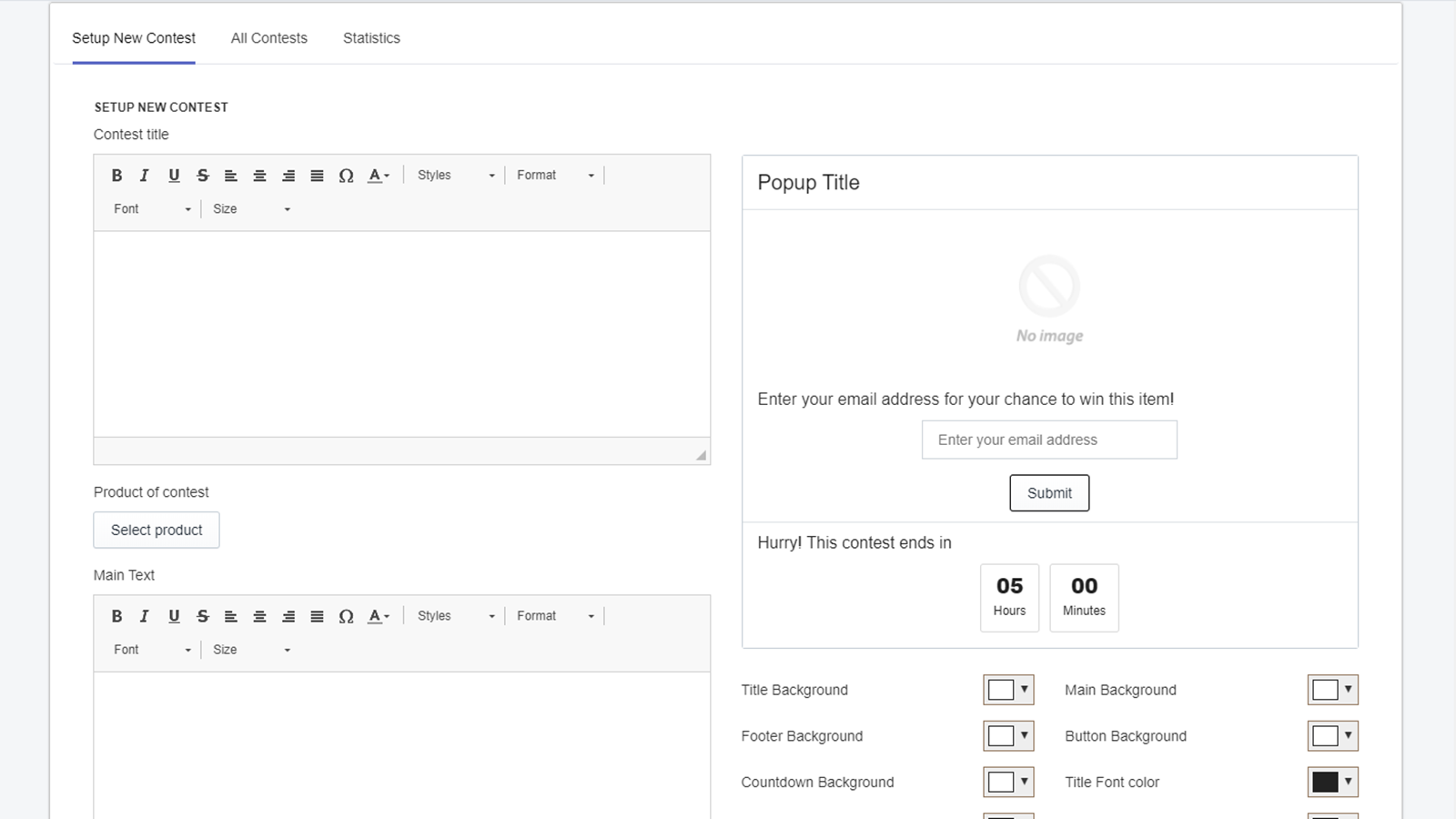 Configuration du concours