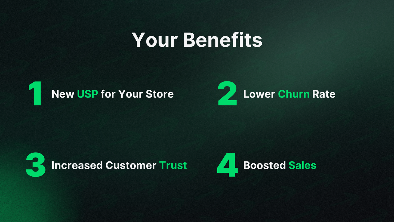 Lower churn rate, increase customer trust, & boost sales