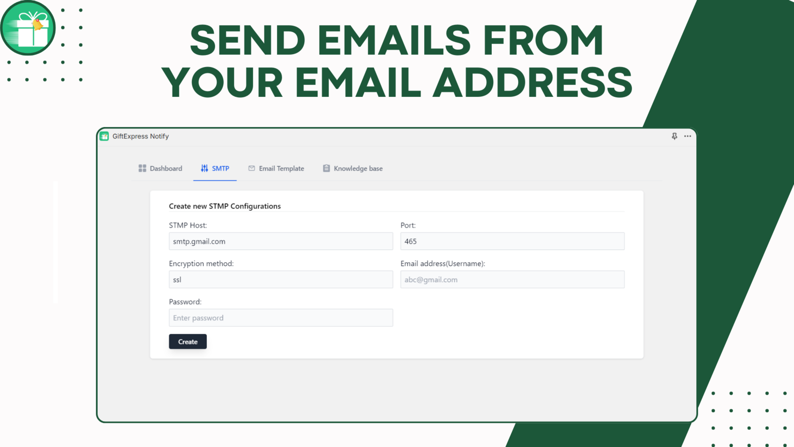 smtp-configuratie voor giftexpress notify