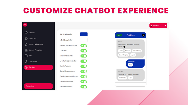 oodles: Chatbot, SMS & Loyalty Screenshot