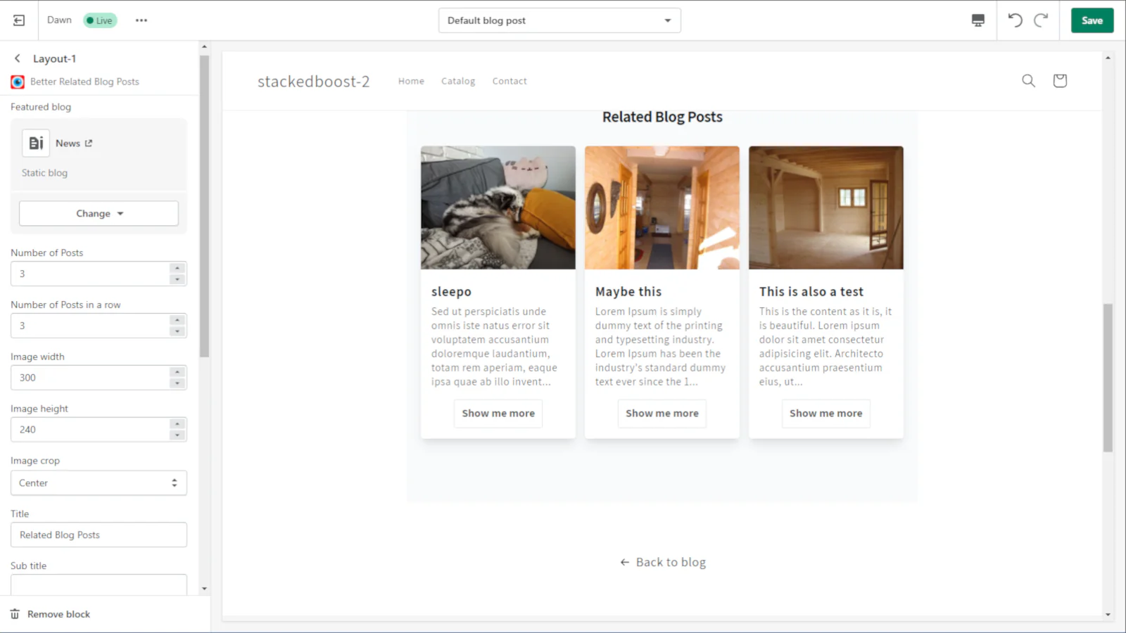 Better Related Blog Posts Screenshot Theme 2.0 Dashboard