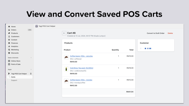 View and Convert Saved POS Carts